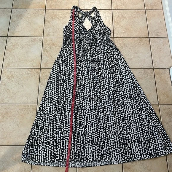 Vintage 90s Necessary Objects B&W‎ Tessellation Pattern Maxi Dress, Sz 3X - Picture 9 of 10